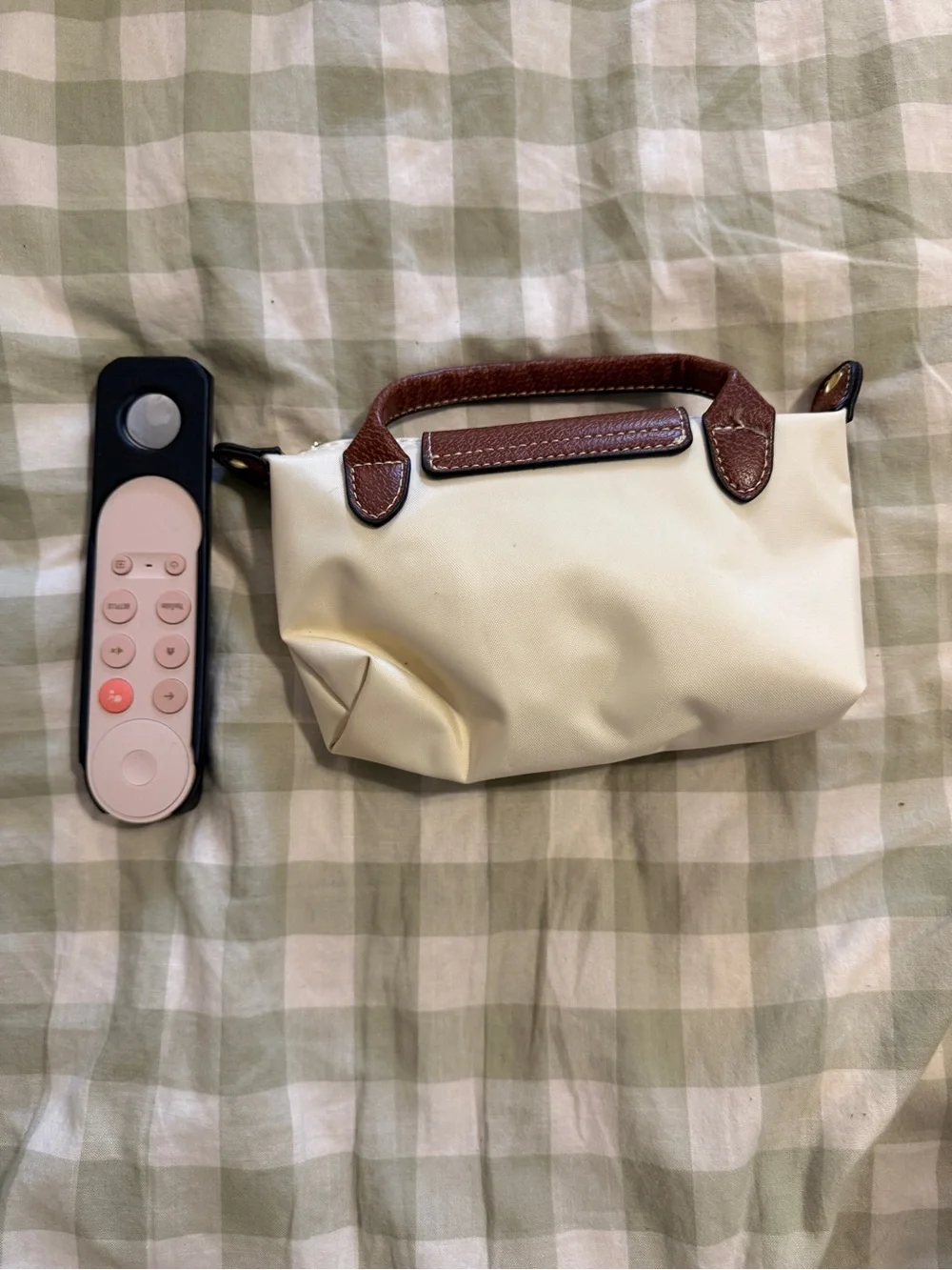 Designer inspired  Le plaige Small Cream and Brown Handbag